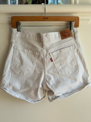 White Denim Levis with Blue Pinstripe - Size 28