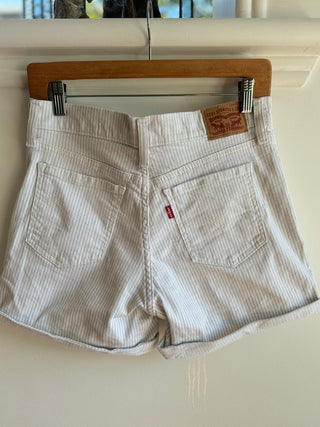 White Denim Levis with Blue Pinstripe - Size 28