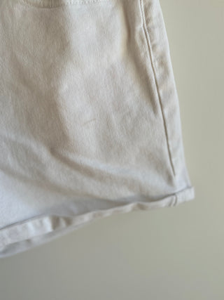 White Denim Shorts with Rolled Hem Size 34