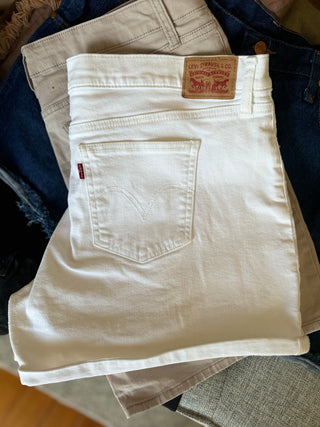 White Levi Classic Shorts