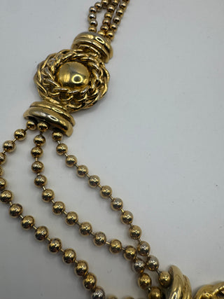 DMJ Gold Tone Medallion style Vintage Costume Choker