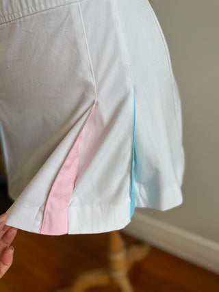 White Retro Tail Tennis Skirt