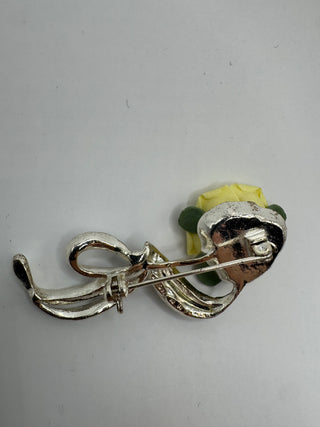 Avon Floral and Crystal Brooch