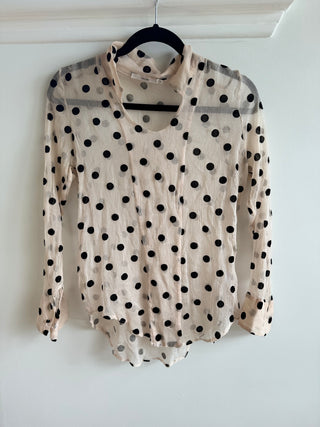 Calliope Silk Polkadot Shirt - Size 8