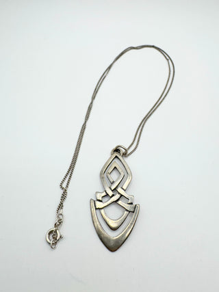 Vintage Celtic Knot Pendant Necklace - Sterling Silver