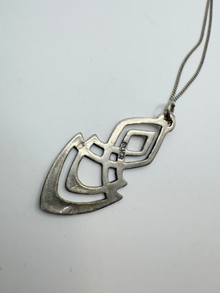Vintage Celtic Knot Pendant Necklace - Sterling Silver