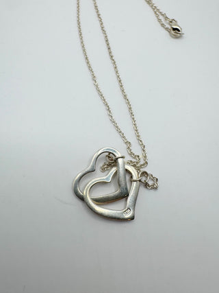 Double Heart Sterling Silver Necklace