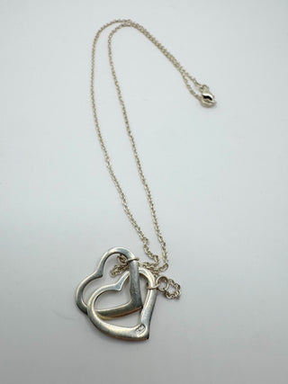 Double Heart Sterling Silver Necklace