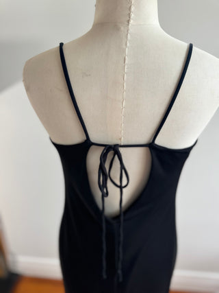 90s Vintage Evening Gown with Metallic Trim and Beads and Neck Scarf