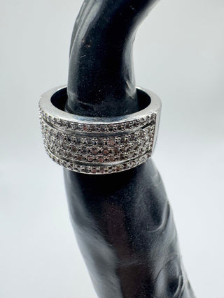 Chunky Sterling Silver and CZ Ring