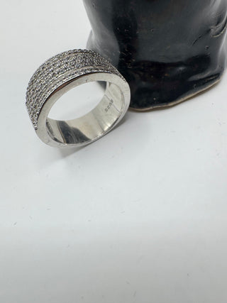 Chunky Sterling Silver and CZ Ring