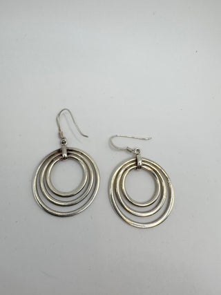 Triple circle sterling silver earrings.