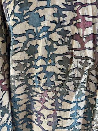 Vintage Japanese Silk Kimono - OSFA - Cream With Multicolor Dye