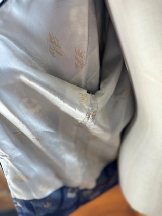 Vintage Japanese Silk Kimono - OSFA - Blue with Floral Detail