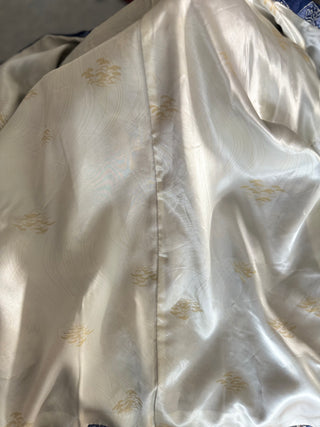 Vintage Japanese Silk Kimono - OSFA - Blue with Floral Detail