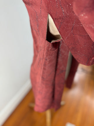 Vintage Japanese Silk Kimono - OSFA - Dusty Pink with Striking Textured Pattern