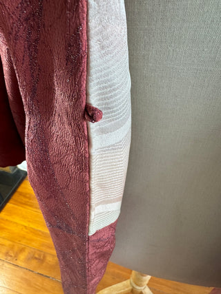 Vintage Japanese Silk Kimono - OSFA - Dusty Pink with Striking Textured Pattern