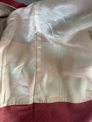 Vintage Japanese Silk Kimono - OSFA - Dusty Pink with Striking Textured Pattern