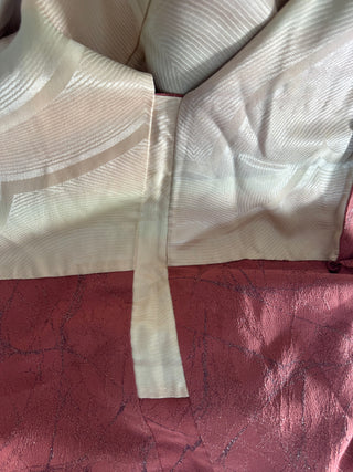 Vintage Japanese Silk Kimono - OSFA - Dusty Pink with Striking Textured Pattern