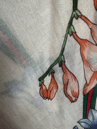 Gorgeous Pink 'Gucci' Scarf. Pink with floral design and horsebit detailing throughout