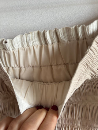 Zara Leather Look Mini Skirt With Shirred Waistband - size M