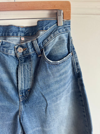 Vintage Levis - Wide Leg Cropped with Frayed Edge - Size 30
