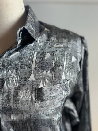 Shiny Metallic Crazy Patterned 90s Shirt