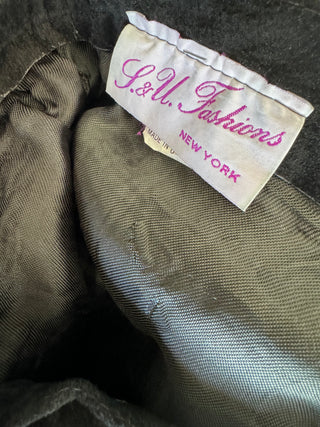 Vintage Black Suede Skirt - Size 6-8
