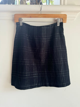 Vintage Black Mini with Metallic Thread Checks - to size 8-10