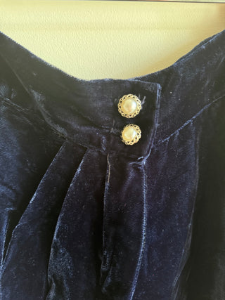 Vintage Bue Velvet Wrap Skirt - Size 10-12