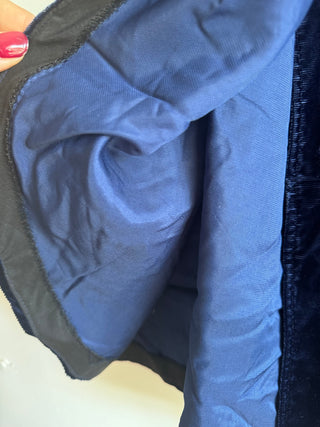 Vintage Bue Velvet Wrap Skirt - Size 10-12