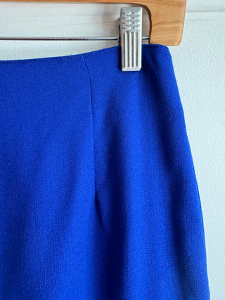 Bright Blue Wool Pencil Skirt