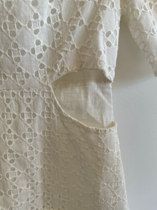 Broderie Anglaise - Eyelet Fabric Dress - XS