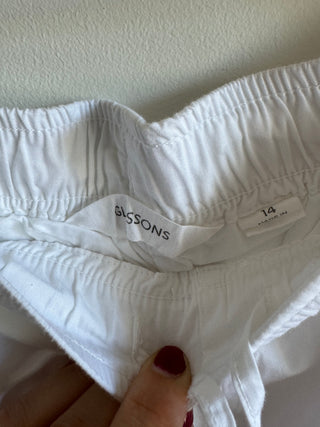 Wide Leg White Drawstring Glassons Pants - Size 14