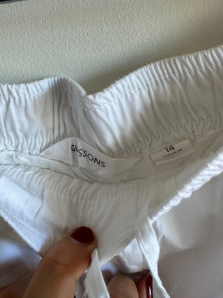 Wide Leg White Drawstring Glassons Pants - Size 14