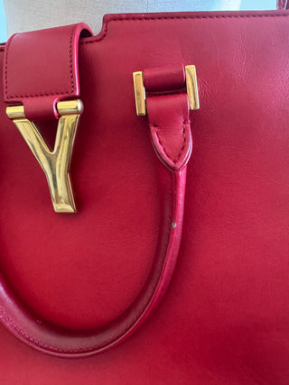 Yves Saint Laurent Y line Red Leather Calfskin Cabas Handbag