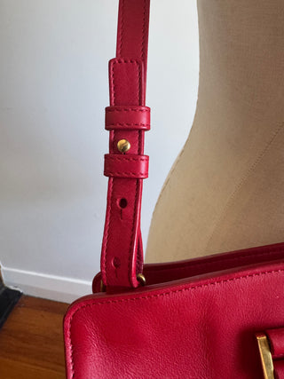 Yves Saint Laurent Y line Red Leather Calfskin Cabas Handbag