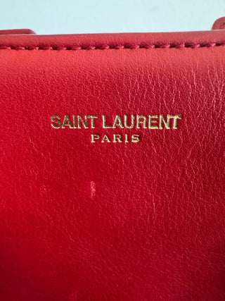 Yves Saint Laurent Y line Red Leather Calfskin Cabas Handbag