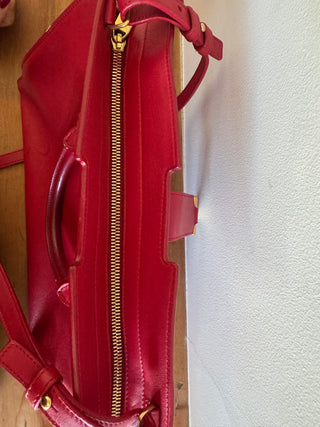 Yves Saint Laurent Y line Red Leather Calfskin Cabas Handbag