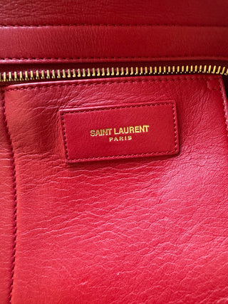 Yves Saint Laurent Y line Red Leather Calfskin Cabas Handbag
