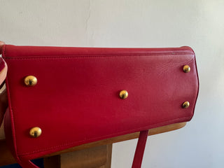 Yves Saint Laurent Y line Red Leather Calfskin Cabas Handbag