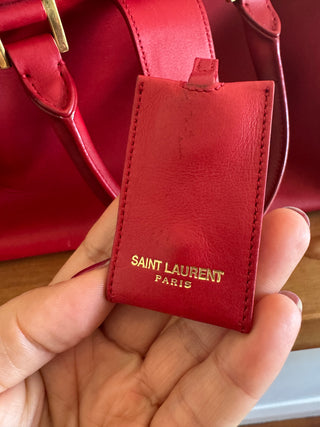 Yves Saint Laurent Y line Red Leather Calfskin Cabas Handbag