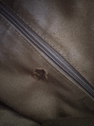 Vintage Saben Red Cross Body Bag w Brass Studs