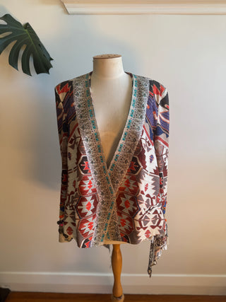 Vintage Camilla Blazer with Open Back - Crystals and Beaded details - Size 3 (10-12)