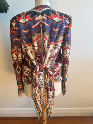 Vintage Camilla Blazer with Open Back - Crystals and Beaded details - Size 3 (10-12)