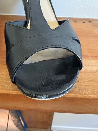 Vintage Wittner Leather Strappy Peep Toe T Bar Shows - Low heel