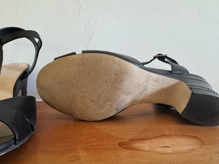 Vintage Wittner Leather Strappy Peep Toe T Bar Shows - Low heel
