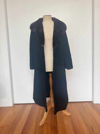 1960s-1970s Astrakahn Coat with Fur Collar