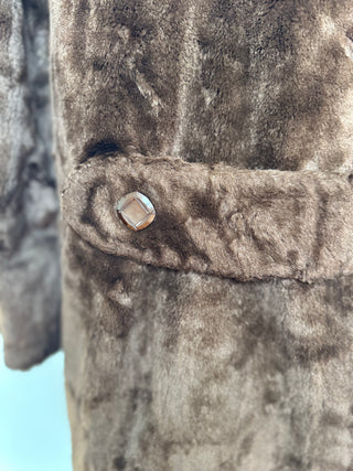 Deep Brown Faux Fur Coat