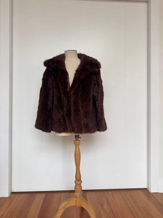 Vintage Fur with large collar - size 10-12